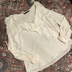 Zara Cream Ruffle Blouse